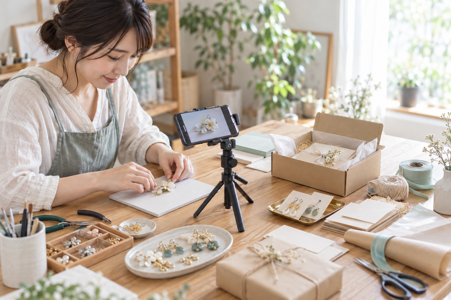 ハンドメイド・ネット販売の作業イメージ